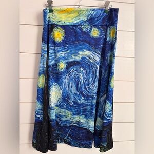 Starry Night Print skirt